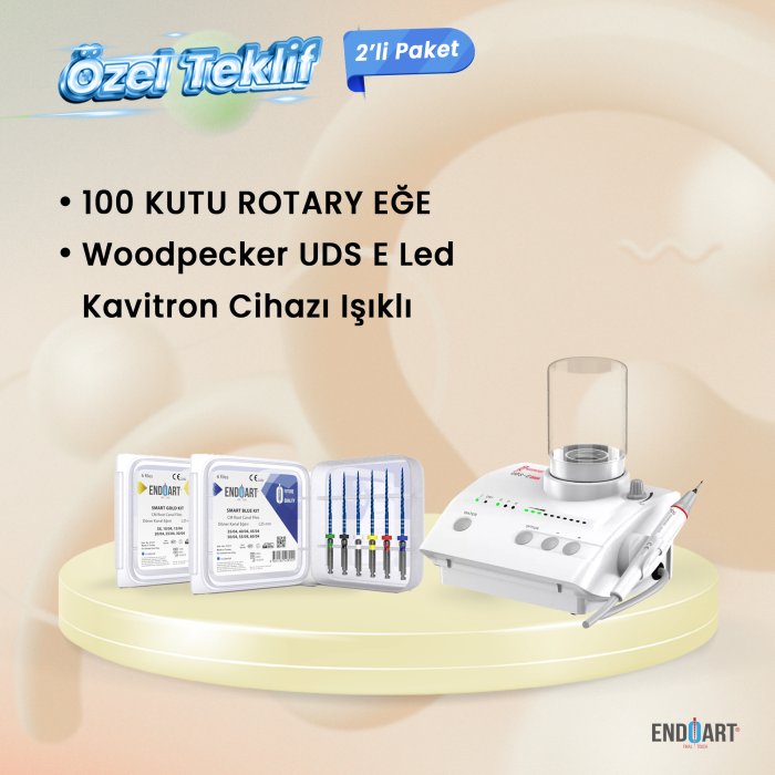 UDS-E-LED Işıklı ve Su Hazneli Kavitron Cihazı  + 100 Kutu Kanal Eğesi 